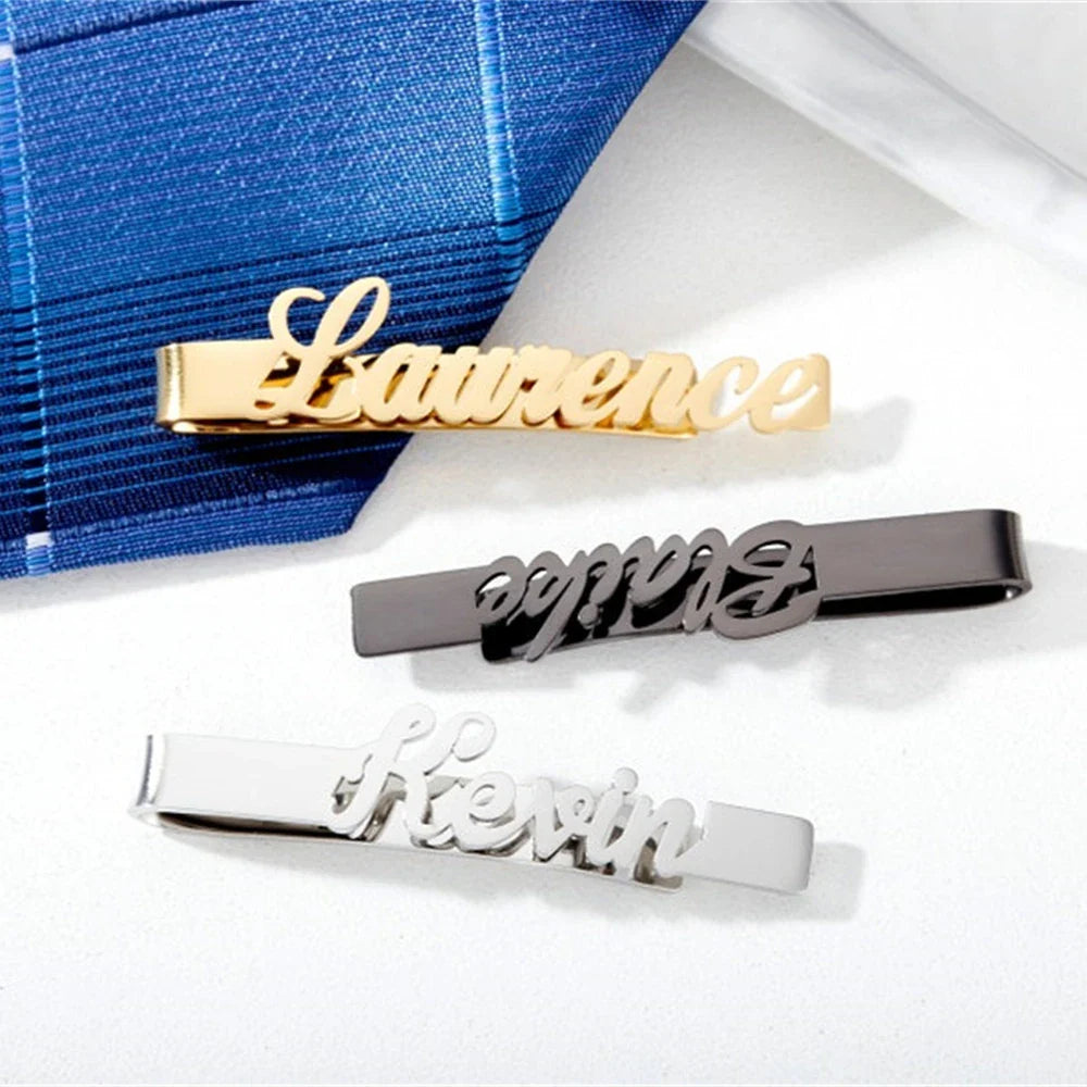 Personalized Tie Clip for Men – Custom Name Stainless Steel Tie Bar, Perfect for Husband & Groomsmen Gifts