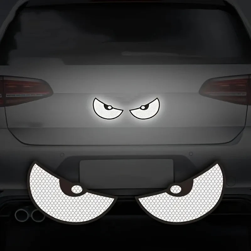 2PCS Demon Eye Reflective Stickers — Car & Motorcycle Safety Decals to Improve Night Visibility