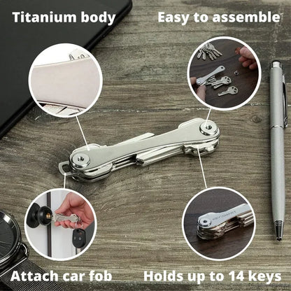 EDC Key Holder & Organizer – Key Carrier with Ring Attachment Loop, Smart Keychain Accessories