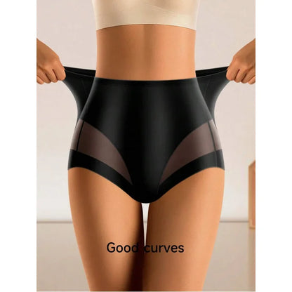 3-Pack Women's High Waist Briefs – Breathable Mesh, Belly Control Shaping Underwear