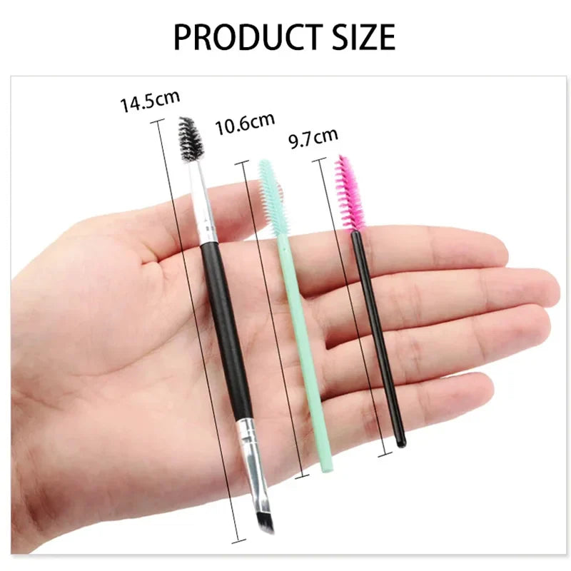 50PCS Reusable Eyelash Brushes – Mascara Wands Spoolers for False Lashes & Eyelash Extensions
