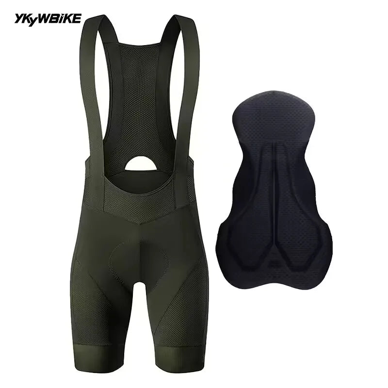 Ykywbike Men's Cycling Bib Shorts – Padded Quick-Dry Bike Tights for 6-Hour Rides, Outdoor Cycling Clothing