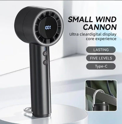 Silent High-Speed USB Handheld Fan – Portable Small Fan with LED Display, High Wind Power, and Cooling Air Conditioner Function
