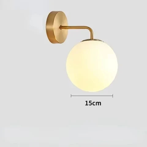 Nordic Modern Glass Wall Lamp – Bedside & Indoor Decorative Lighting for Bedroom, Living Room, Study