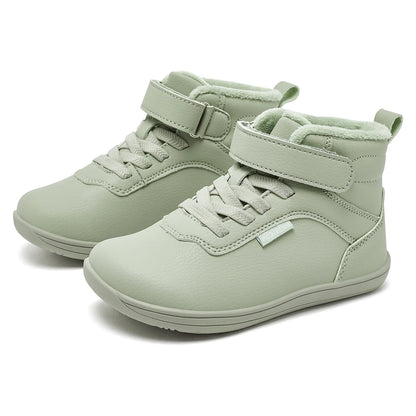 HOBIBEAR Kids Winter Shoes – Wide Toe Box Faux Fur Lined Ankle Sneakers for Boys & Girls