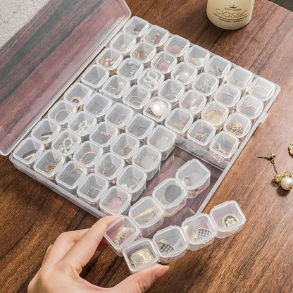 Diamond Embroidery Box - 56/28 Slot Cross Stitch Tool Organizer for Diamond Painting, Dismountable Storage Case