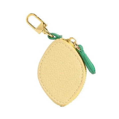 Cute Fruit-Shaped Leather Coin Purse – Mini Zipper Wallet & Earphone Bag Keychain Pendant for Women & Girls Gift