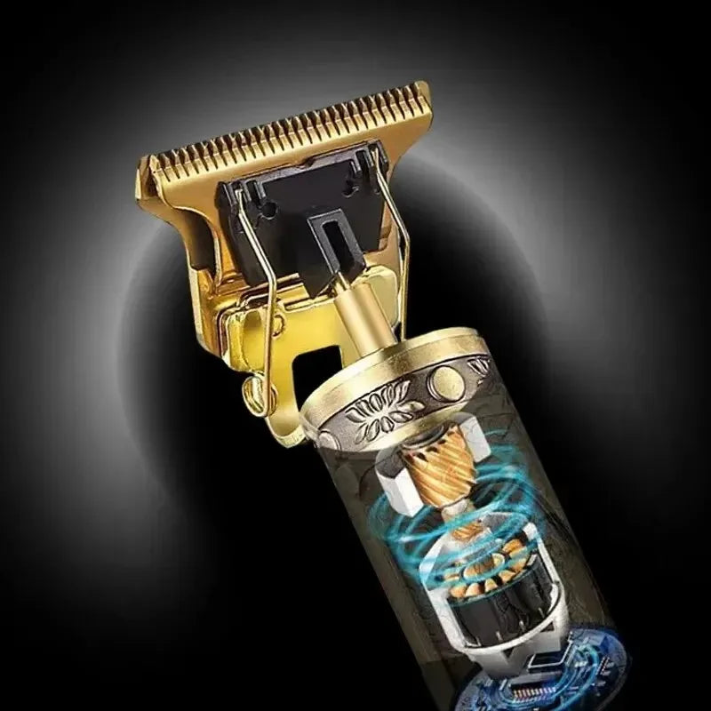Vintage T9 Electric Hair Clipper, Rechargeable Professional Men’s Hair Cutting Machine, Barber Shaver & Beard Trimmer Tool