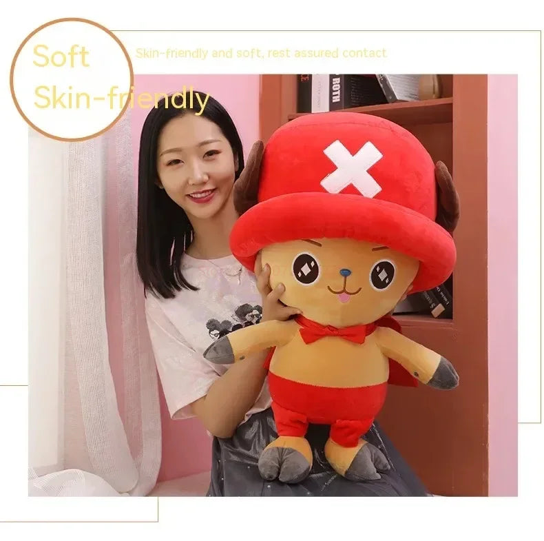 One-Piece Anime Plush — Monkey D. Luffy & Tony Chopper Stuffed Doll, 35–70cm, Sleeping Pillow Toy Gift