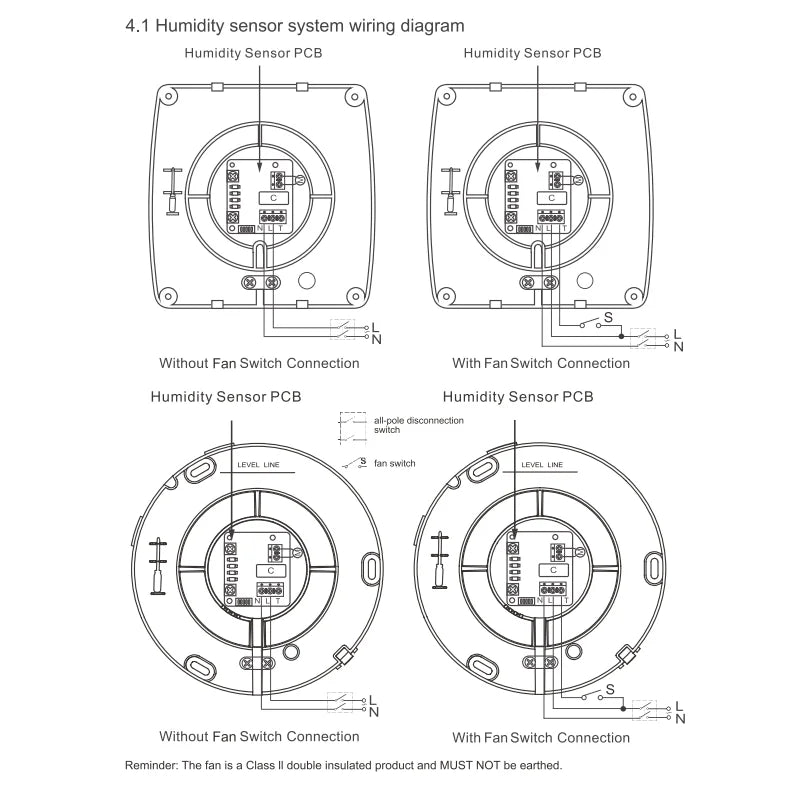 230V 4" 100MM Duct Extractor Fan – Smart Bathroom Exhaust with Timer, Humidistat, and Humidity Sensor for Shower & Toilet
