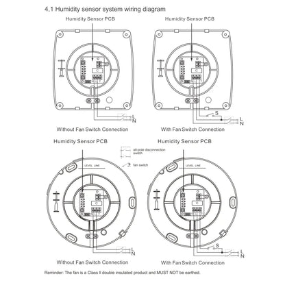 230V 4" 100MM Duct Extractor Fan – Smart Bathroom Exhaust with Timer, Humidistat, and Humidity Sensor for Shower & Toilet
