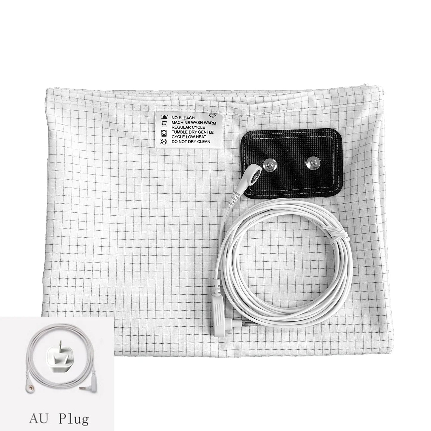 10% Silver Fiber Grounding Bedsheet with Earthing Cord Antistatic Conductive Health Protection Sheet for Stress Relief Sleep Support
