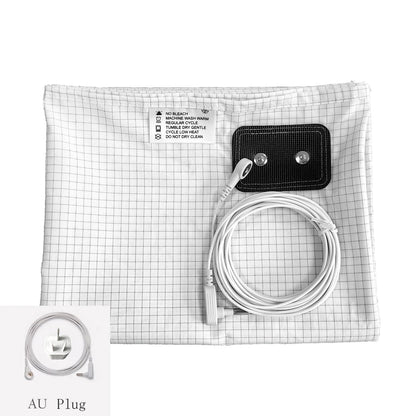 10% Silver Fiber Grounding Bedsheet with Earthing Cord Antistatic Conductive Health Protection Sheet for Stress Relief Sleep Support