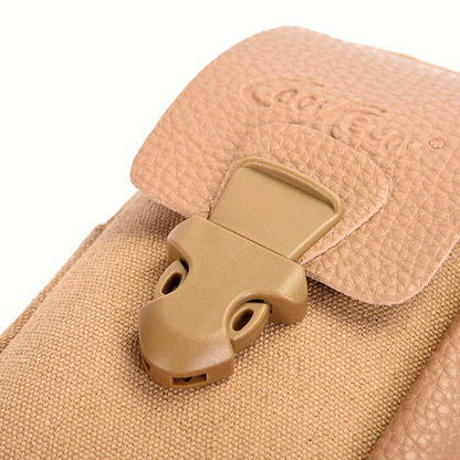 2023 Casual Men's Zipper Waist Bag – Solid Color, Small Card Holder, 4 Inch Phone Pack, Belt Fanny Purse