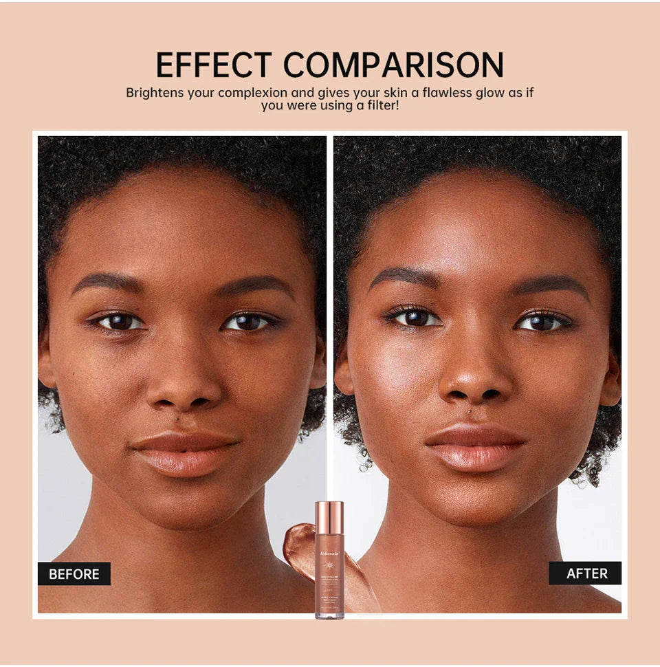 Lakerain Halo Glow Liquid Highlighter – Complexion Booster with Hyaluronic Acid for Radiant Skin