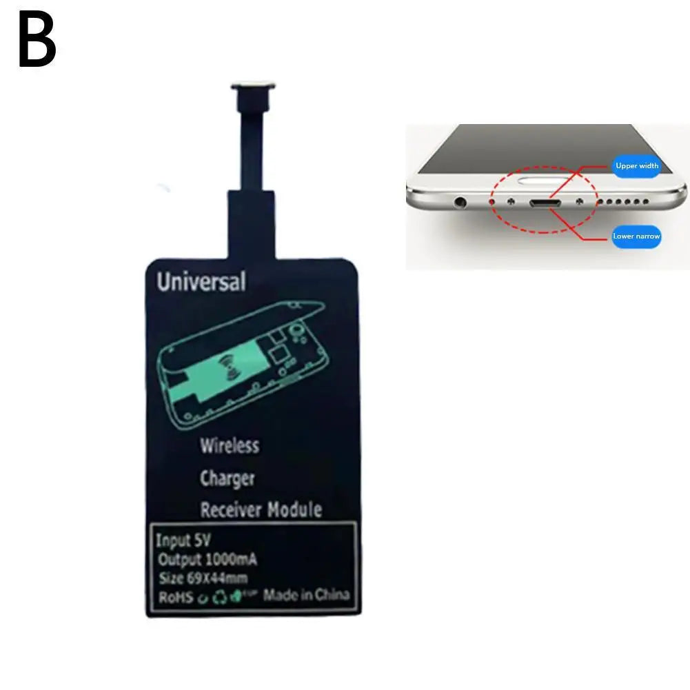 Type-C Wireless Charging Receiver Ultra-Thin Fast Charging Adapter – Stable Wireless Charger Patch for Samsung, Huawei & Xiaomi