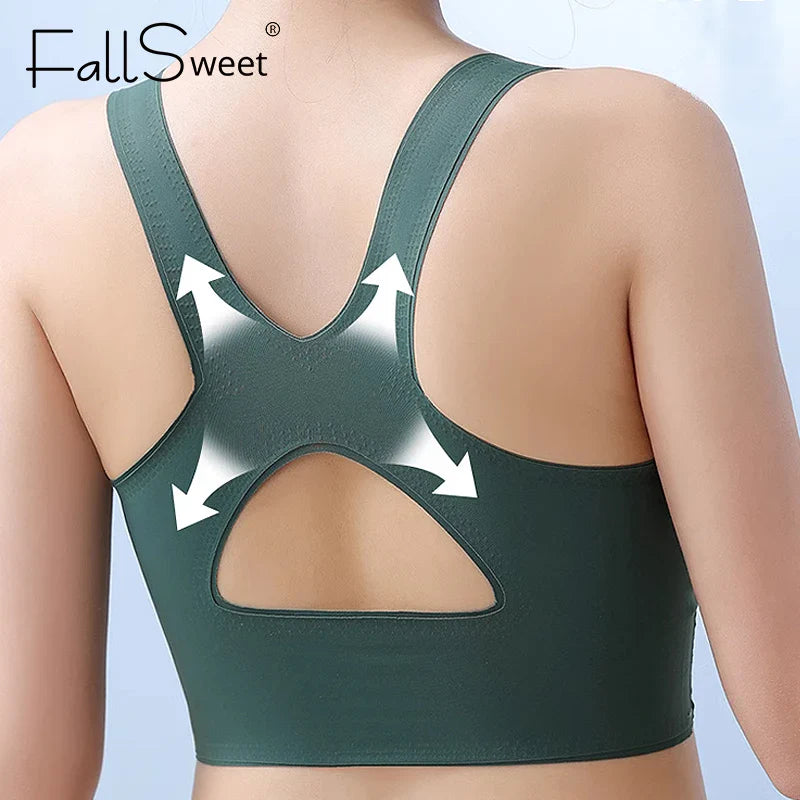 FallSweet Women’s Push-Up Bra — Seamless Sport Bralette, Comfortable Underwire-Free Sexy Cross Back Brassiere