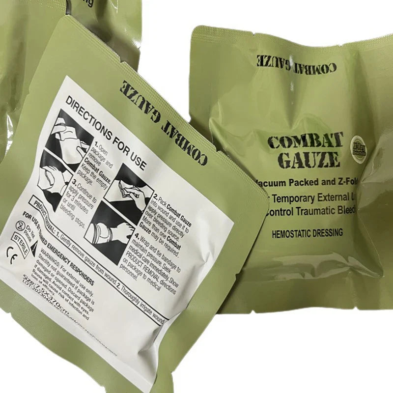 Kaolin Hemostatic Gauze Z-Fold – Emergency Trauma Wound Dressing for IFAK, Tactical & Military First Aid Kits