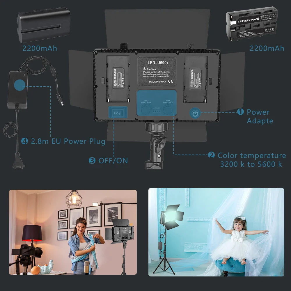 U800 RGB LED Photo Studio Light – Video Recording Panel Lamp for YouTube, TikTok & Live Streaming