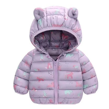 Baby Lightweight Hooded Down Jacket – Warm Zipper Coat for Boys & Girls (0-5 Years), Winter Outerwear Gift