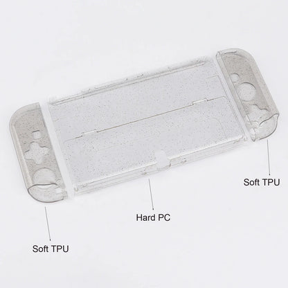 Glittery Transparent TPU+PC Protective Case for Nintendo Switch OLED - Console Skin & Accessories