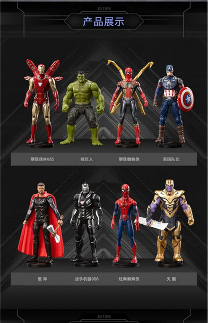 ZD Toys Avengers Legends Action Figures – Iron Man, Spider-Man, Thor, Captain America, Thanos, Hulk, War Machine Gift Set