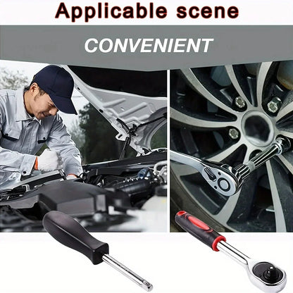 46-Piece Auto Repair Ratchet Wrench Tool Set – Vehicle Socket & Maintenance Toolbox Kit