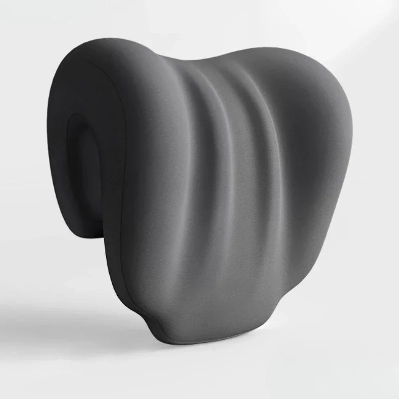 Ergonomic Office Nap Pillow – Portable Light Blue Neck Support Cushion with Adjustable Strap for Supine & Natural Sleep