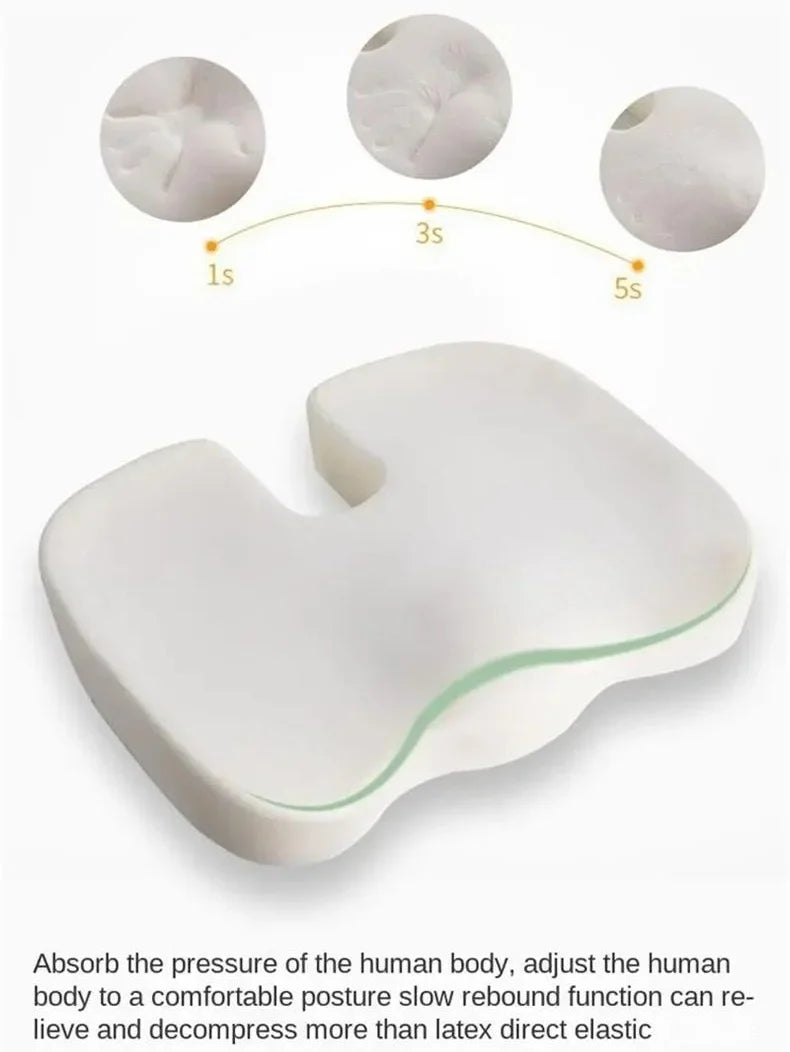 Orthopedic Memory Foam Seat Cushion – Hemorrhoid Relief, Car & Office Chair Lumbar Support, Breathable Pain Relief Pillow