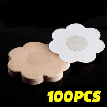 10-200PCS Women’s Nipple Cover Stickers – Invisible Self-Adhesive Disposable Bra Pasties & Chest Lift Tape