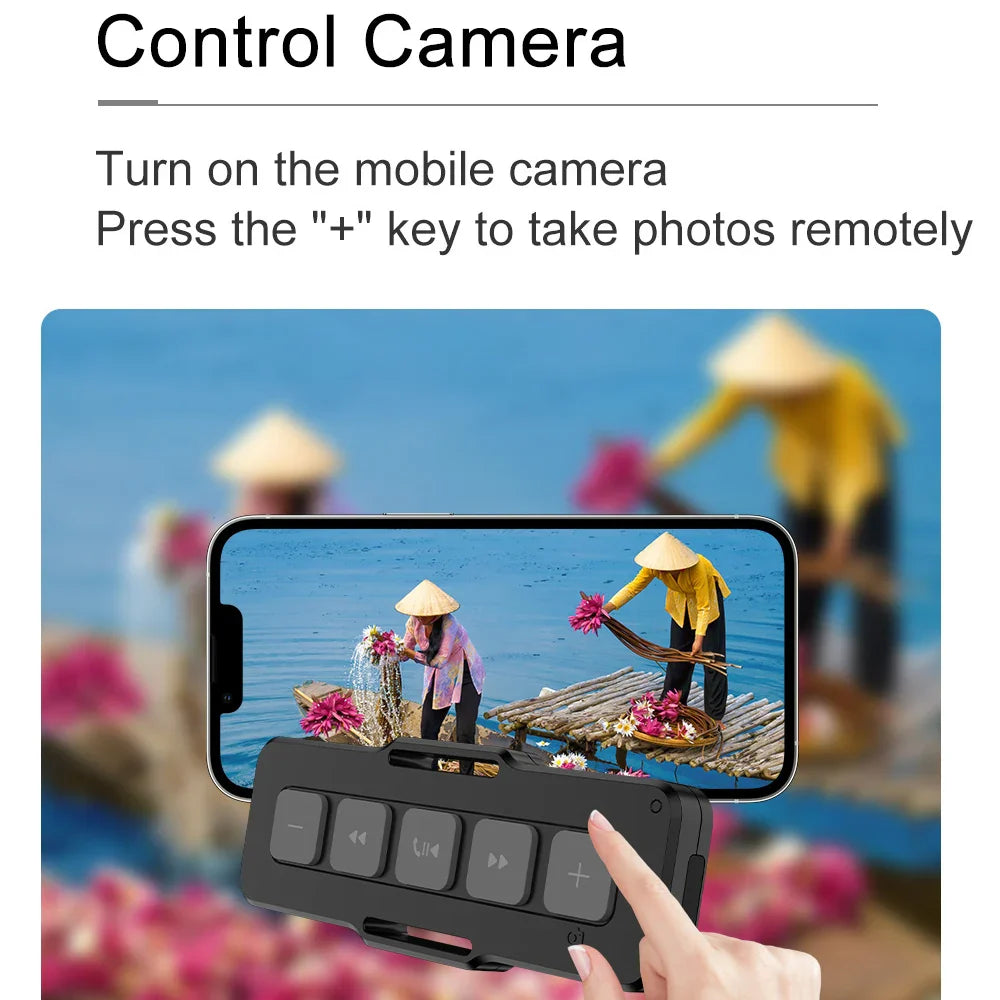 Car & Motorcycle Wireless Bluetooth Remote Controller: Bike Handlebar Media Controller for IOS & Android Phone Music Player