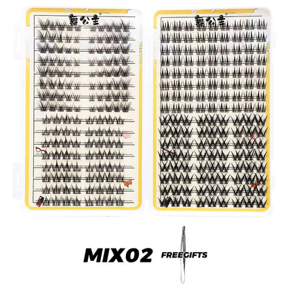 Individual Lash Extensions Kit – DIY Cluster Eyelash Book, False Lashes for Home Makeup