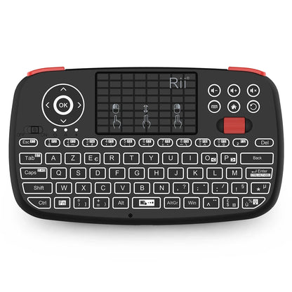 Rii i4 Mini BT Wireless Keyboard with Touchpad - 2.4GHz Backlit Mouse Remote for Windows, Android TV Box, and Smart TV