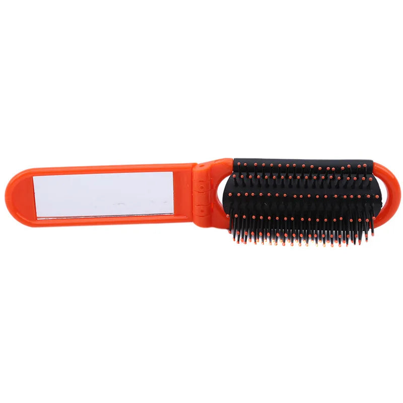 Portable Folding Comb with Makeup Mirror – Compact, Foldable Massaging Comb for Girls & Travel Bags