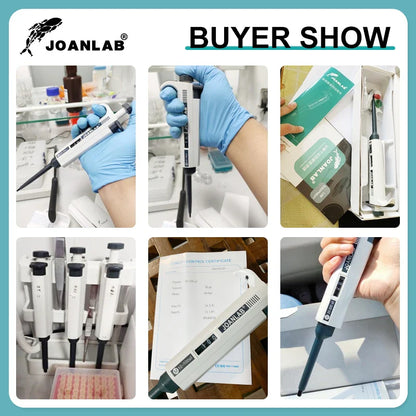 JOANLAB Digital Micropipette — Automatic Adjustable Plastic Pipette for Laboratory & Chemistry Experiments, Includes Pipette Tips