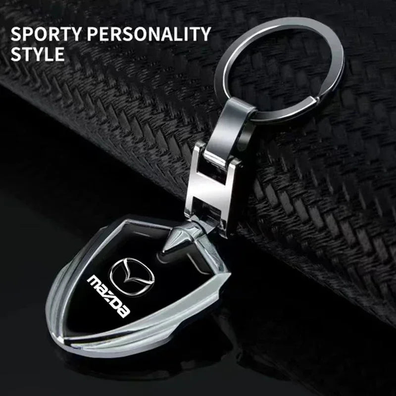 3D Metal Car Logo Keychain – Key Ring for Mazda 2 3 4 5 6 7 8 CX-3 5 8 9 MX-5 RX-8 BT-50 Atenza R360