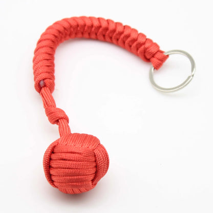 Black Monkey Fist Steel Ball – Outdoor Self-Defense Keychain for Survival & Personal Protection