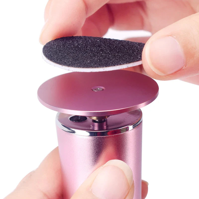 Smooth Feet, Anywhere: USB Rechargeable Wireless Electric Foot File - Cuticle Callus Remover Machine Pedicure Tools for Foot Heel Care, Includes Sandpaper