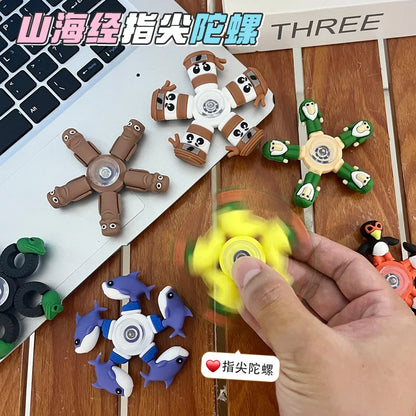 Italian Brainrot Tung Fidget Spinner — Deformed Chain Anti-Stress Hand Spinner Sensory Gyro Toy for Adults