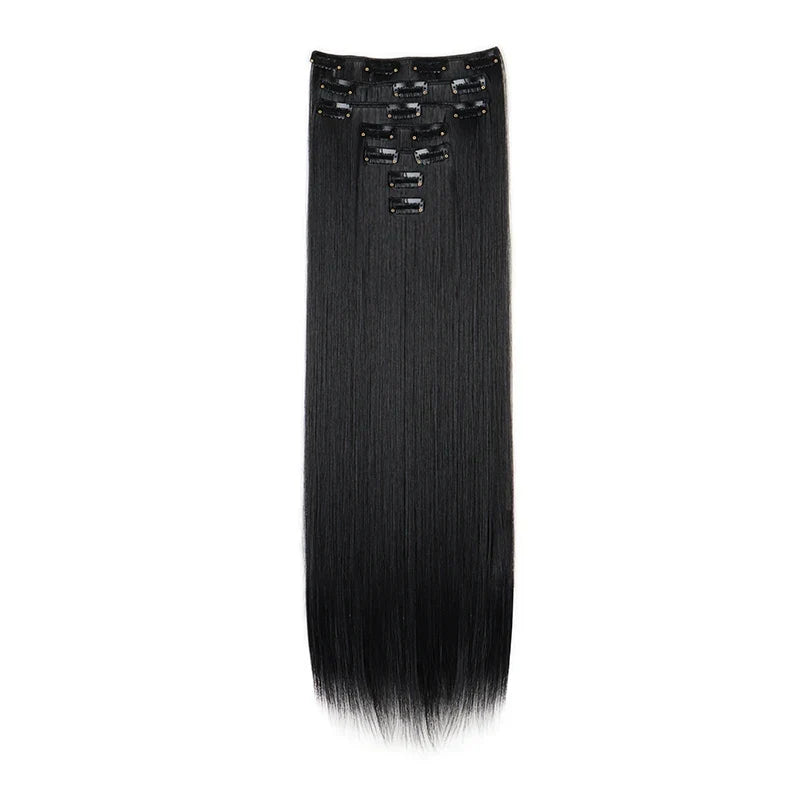 WIGSIN 24-Inch Straight Hair Extensions - 7-Piece Clip-In Synthetic Hair Set for Women