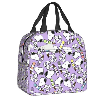 Custom Cute Snoopy Cartoon Insulated Lunch Tote Bag – Portable Thermal Cooler for Women, Work, School & Travel