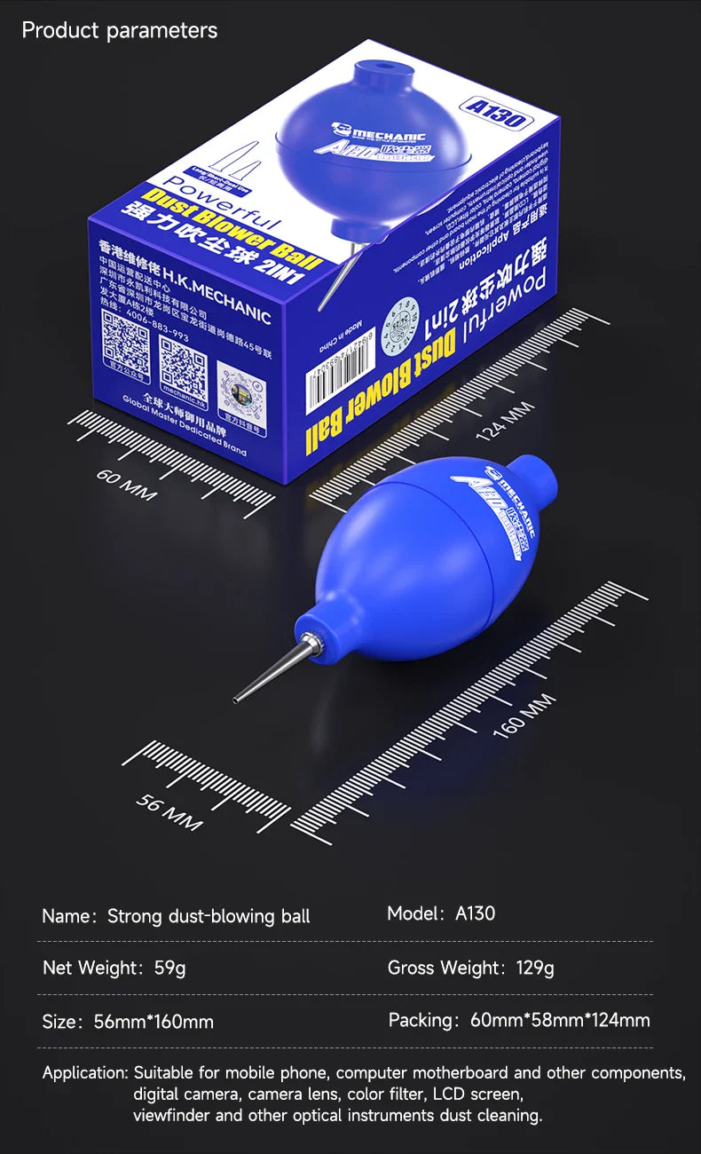 MECHANIC A130 2-in-1 Phone Repair Dust Cleaner — Air Blower Ball & Cleaning Pen for Phone, PCB, PC, Keyboard, Camera Lens