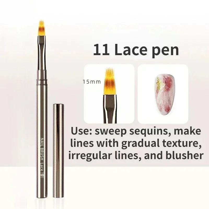 Nail Art Liner Brushes for Striping & Drawing – 6 to 25mm Design Pens, Professional Manicure Tools