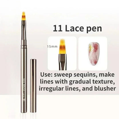 Nail Art Liner Brushes for Striping & Drawing – 6 to 25mm Design Pens, Professional Manicure Tools