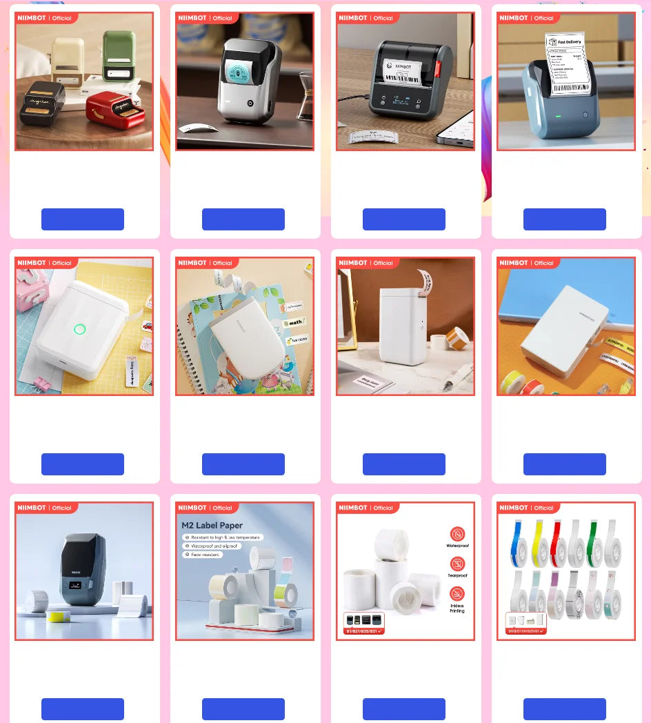NIIMBOT B1 Portable 2-Inch Thermal Label Printer – Mini Bluetooth Adhesive Sticker Maker for Smartphone & PC