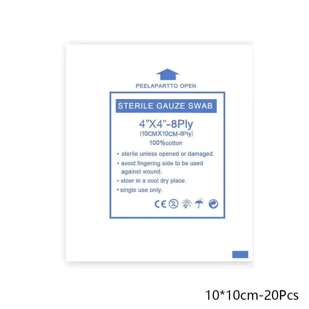 20PCS 8-Layer Sterile Cotton Gauze Pads - Waterproof Medical Wound Dressing, First Aid Supplies 5/7.5/10cm