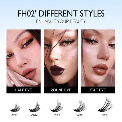 GROINNEYA DIY Lash Extension Kit – Cluster & Individual Lashes Set with Lash Bond & Seal for At-Home Eyelash Extension Makeup