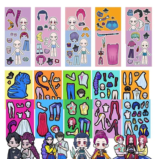 Kpop Demon Hunters Sticker Set — DIY Scrapbooking, Phone, Luggage & Skateboard Waterproof Decals