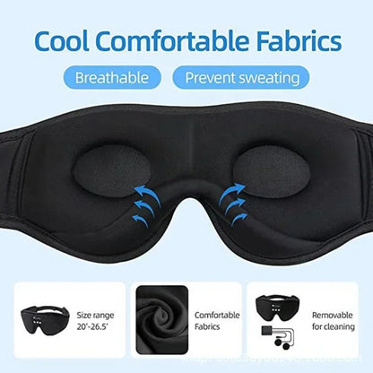 3D Eye Mask Bluetooth Sleep Headphones – Wireless Music Play with HD Speakers, Air Travel & Sleep Mask, Bluetooth 5.0
