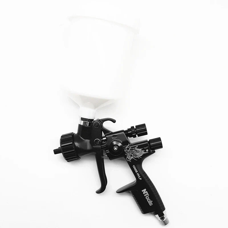 HVLP Spray Gun with Adapter & Mix Tank — 1.3mm & 1.7mm Nozzles for Car Painting, Water-Based Air Spray Gun